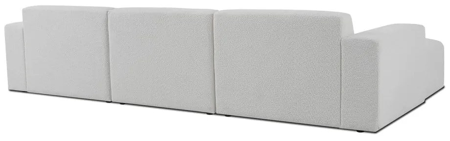 Biela rohová pohovka z textílie buklé (ľavý roh) Roxy – Scandic