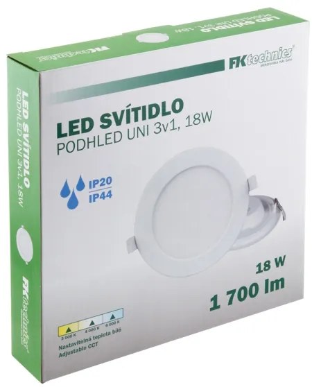 LED Kúpeľňové podhľadové svietidlo LED/18W/230V 3000/4000/6000K IP44