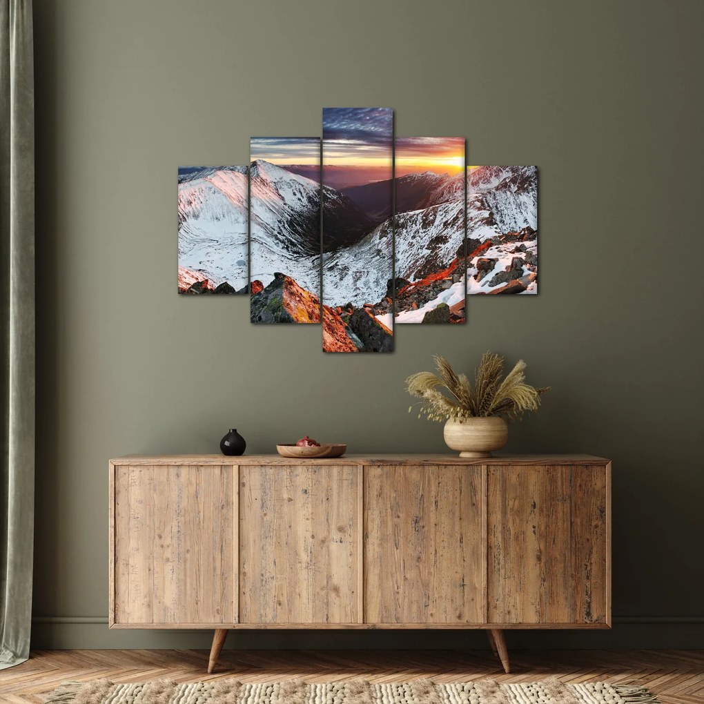 Obraz - Zimná horská panoráma (150x105 cm)