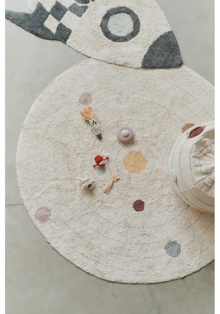 Béžový bavlnený detský hrací koberec ø150 cm Solar System – Lorena Canals