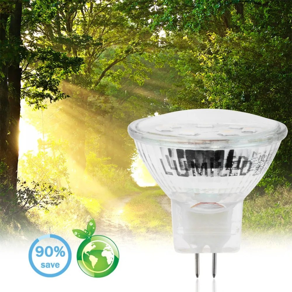 LED žiarovka MR11 2,5W = 20W 220lm 3000K Warm 120° 12V LUMILED