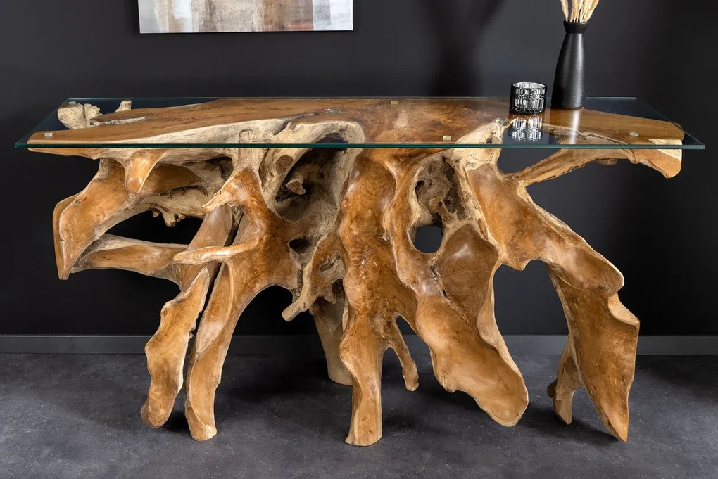 Konzolový regál ROOT 150 cm z teakového dreva