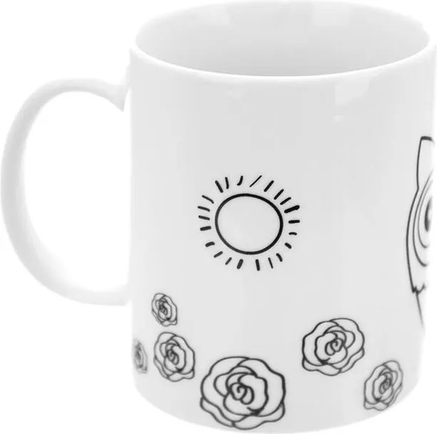 Porcelánový hrnček SOVA s farbami a štetcom, 380 ml