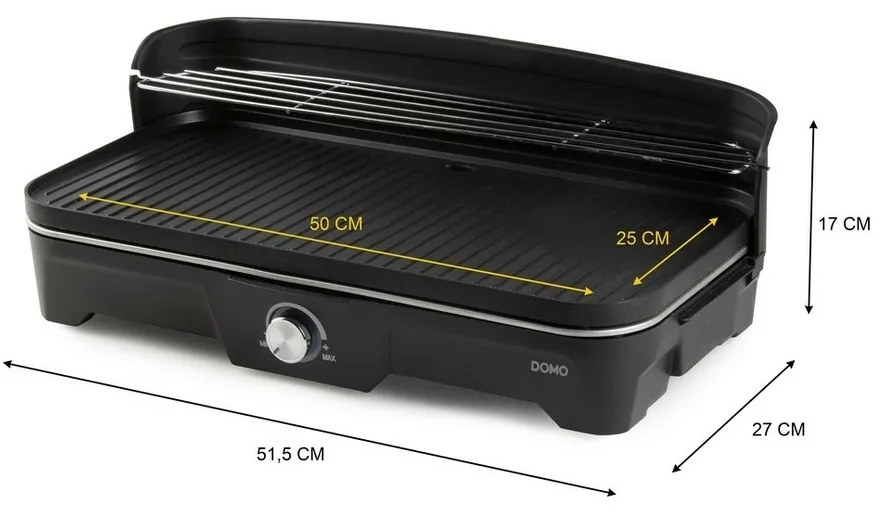 DOMO DO9260G elektrický stolný gril, čierna