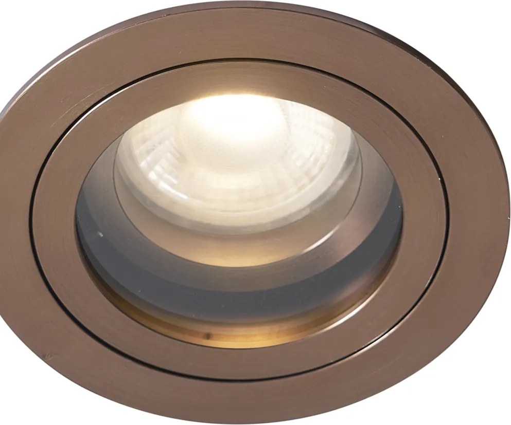Moderné zapustené bodové svietidlo tmavý bronz otočné a naklápacie IP44 - Chuck