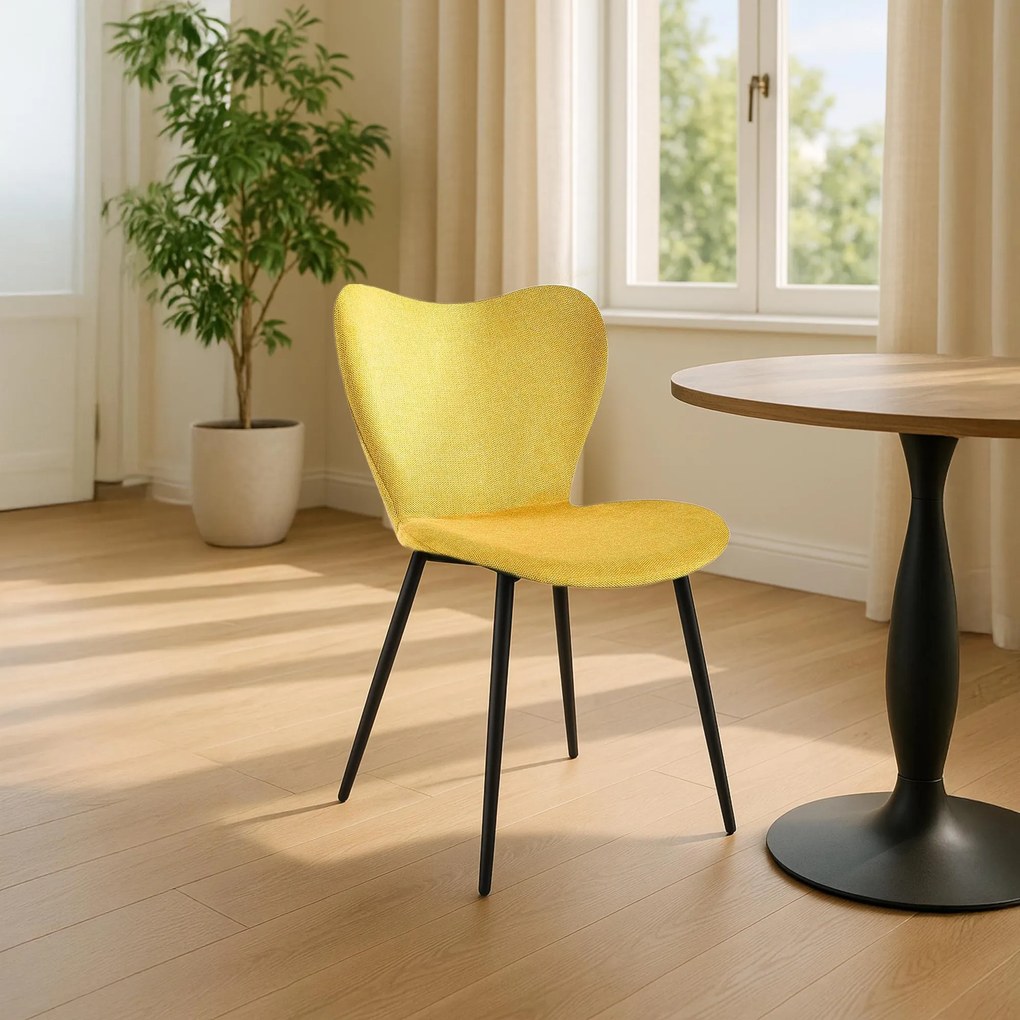 Jedálenská stolička Maika látka - žltá