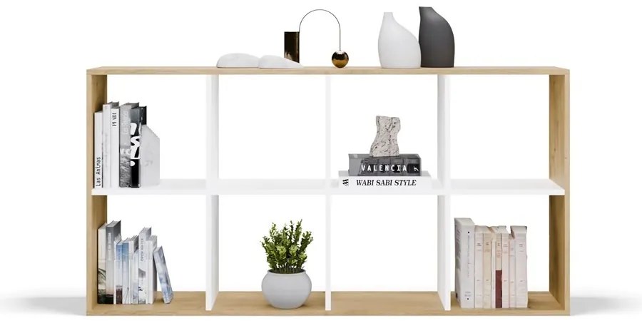 Regál Malax 2x4 147 cm dub Artisan/biely