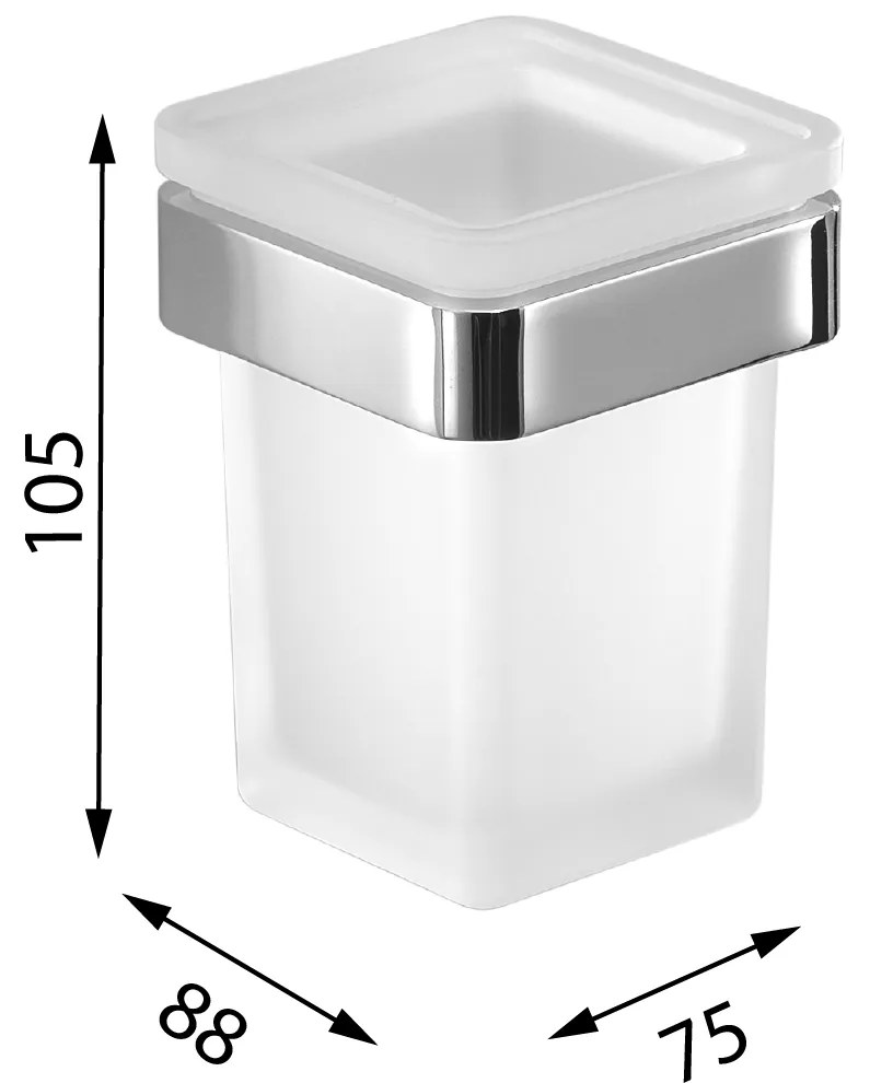 Gedy Sapho, SAMOA pohár, chróm/mliečne sklo