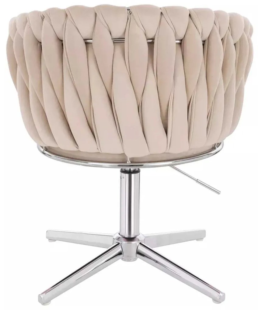 LuxuryForm DESIGN Stolička NORDEN VELUR na striebornom kríži - krémová