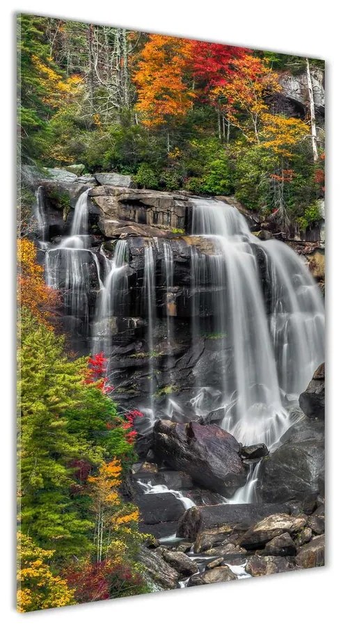 Foto obraz akrylový Vodopád jeseň pl-oa-70x140-f-104859838