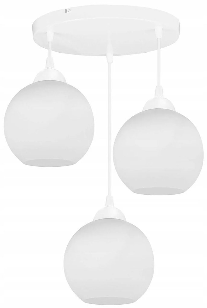 Závesné svietidlo Eliza, 3x biele sklenené tienidlo (výber z 2 farieb konštrukcie), o