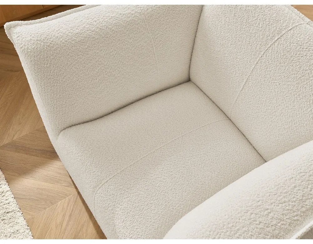 Béžové kreslo z textílie buklé Giorgia – Bobochic Paris