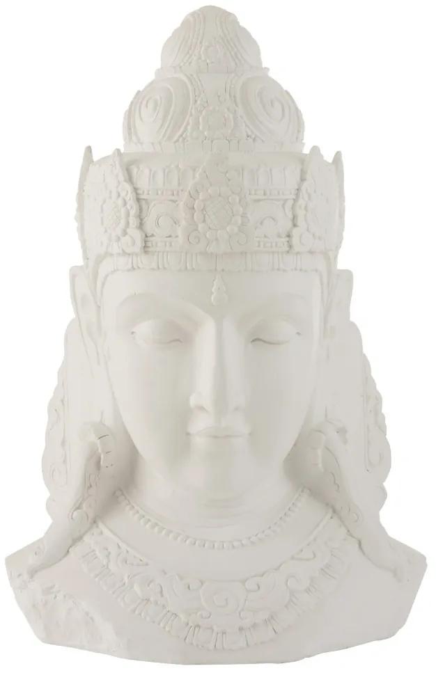 Biela dekorácie hlava Buddha - 56 * 41 * 84 cm