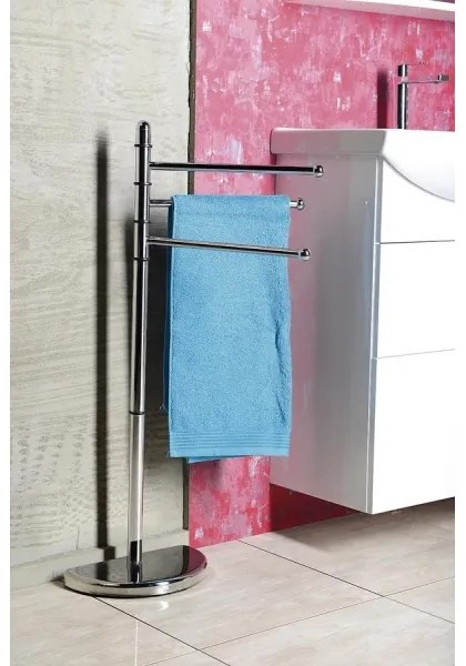 Gedy - Stojan s vešiakom na uteráky HIBISCUS 90,5 cm lesklý chróm