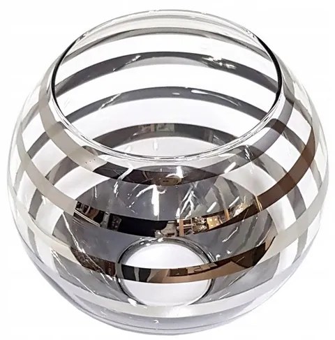 BERGE Sklenená LED nástenná lampa 1xE27 - gulička s horizontálnymi pruhmi