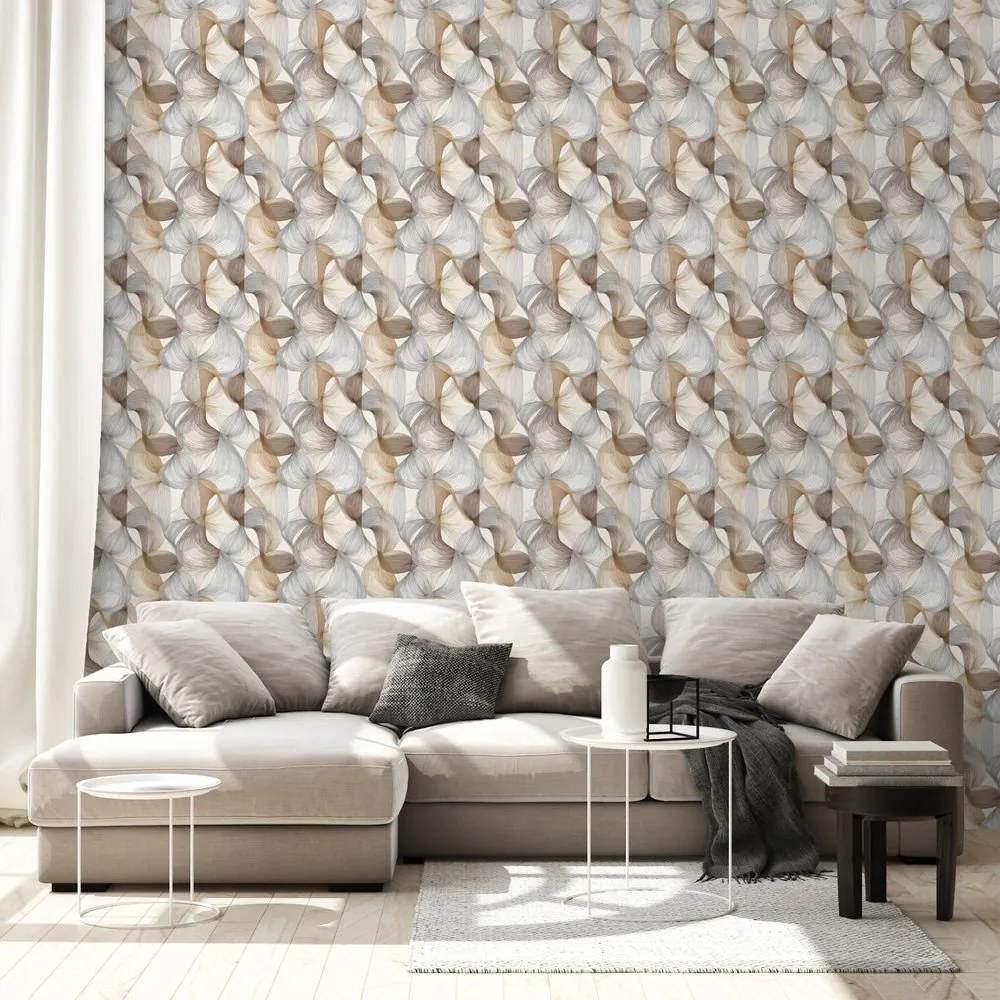 Tapeta moderný pletený vzor v zemitých tónoch