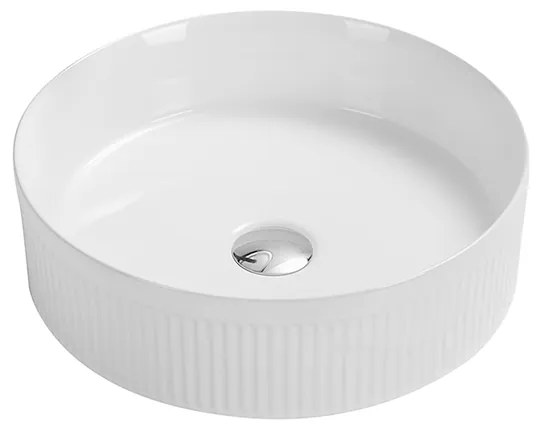 Mexen Grovo, ryhované umývadlo na dosku 35 × 35 cm, biela, 22303500