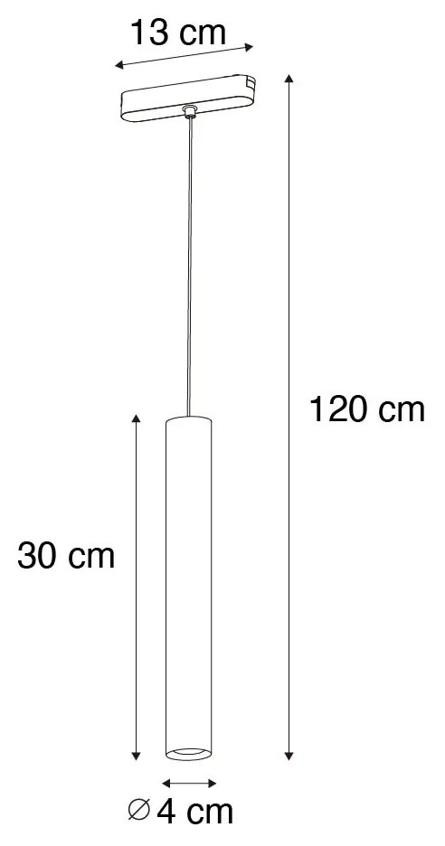 Moderná čierna závesná lampa pre 1-fázový koľajnicový systém 4,5W 3000K - Magnetic Cassie