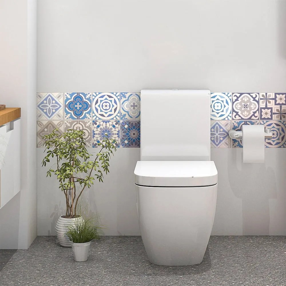 Sada 24 dekoratívnych samolepiek na stenu Ambiance Honduras, 10 × 10 cm