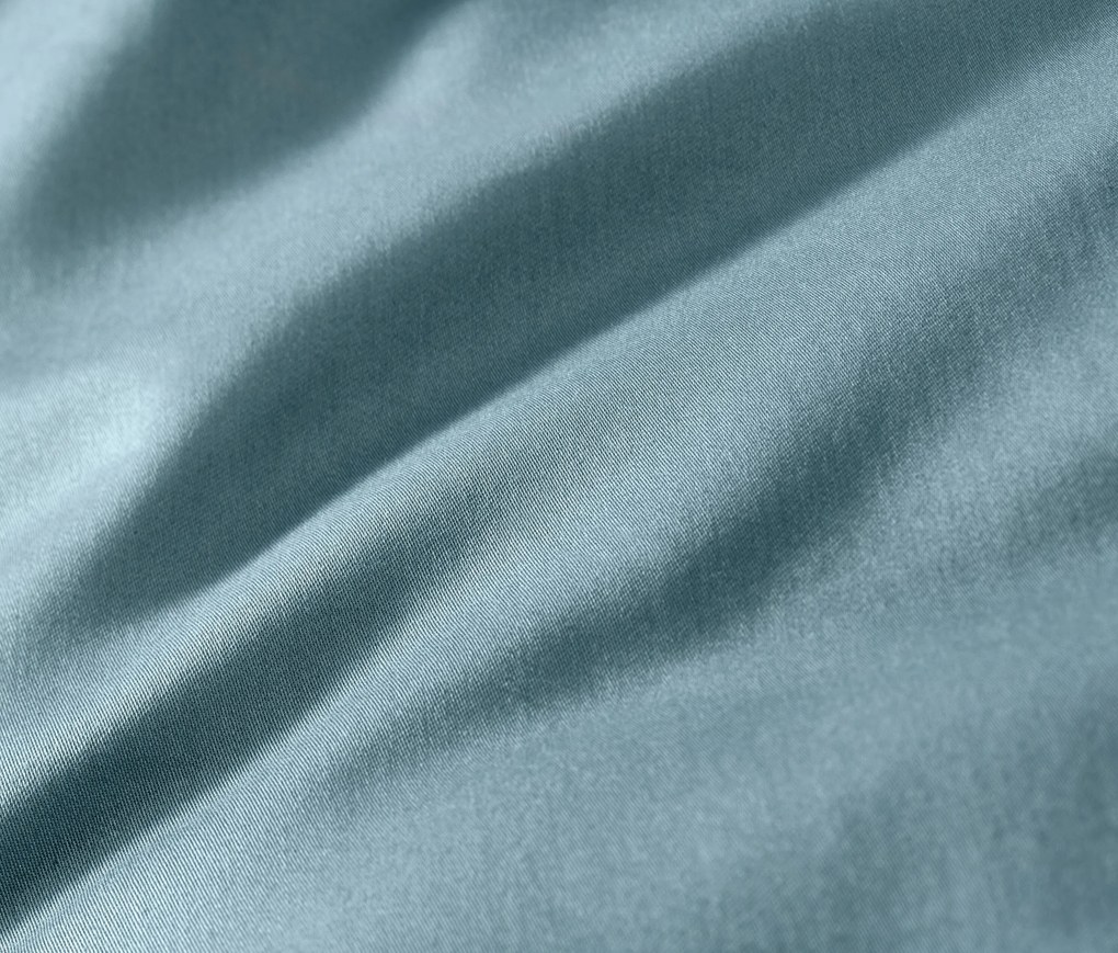 Posteľná bielizeň z bavlny a saténu, modrá, štandardná veľkosť