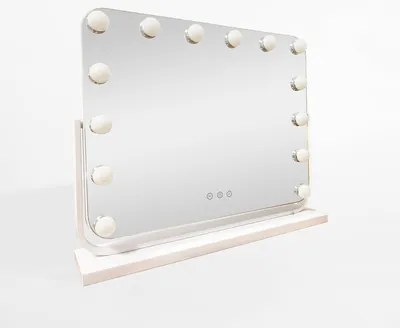 Obdĺžnikové zrkadlo s LED svietidlami biele 53x12x45 cm