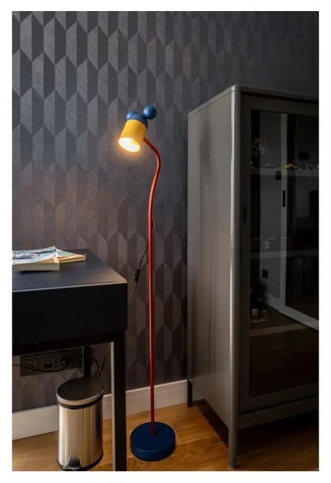 Modrá stojacia lampa s kovovým tienidlom (výška 133,5 cm) Mouse – GTV