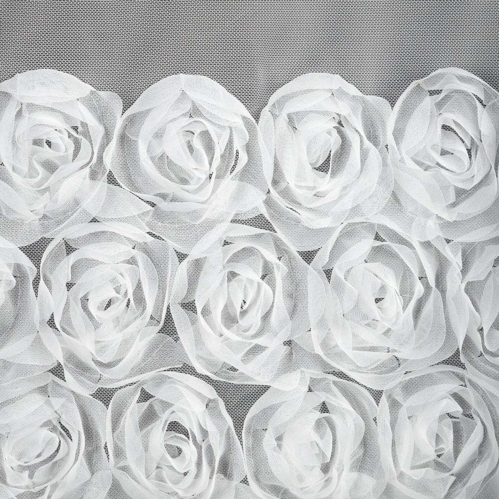 ZÁCLONA NA KRÚŽKOCH EVA MINGE ROSES4 350X160 CM BIELA