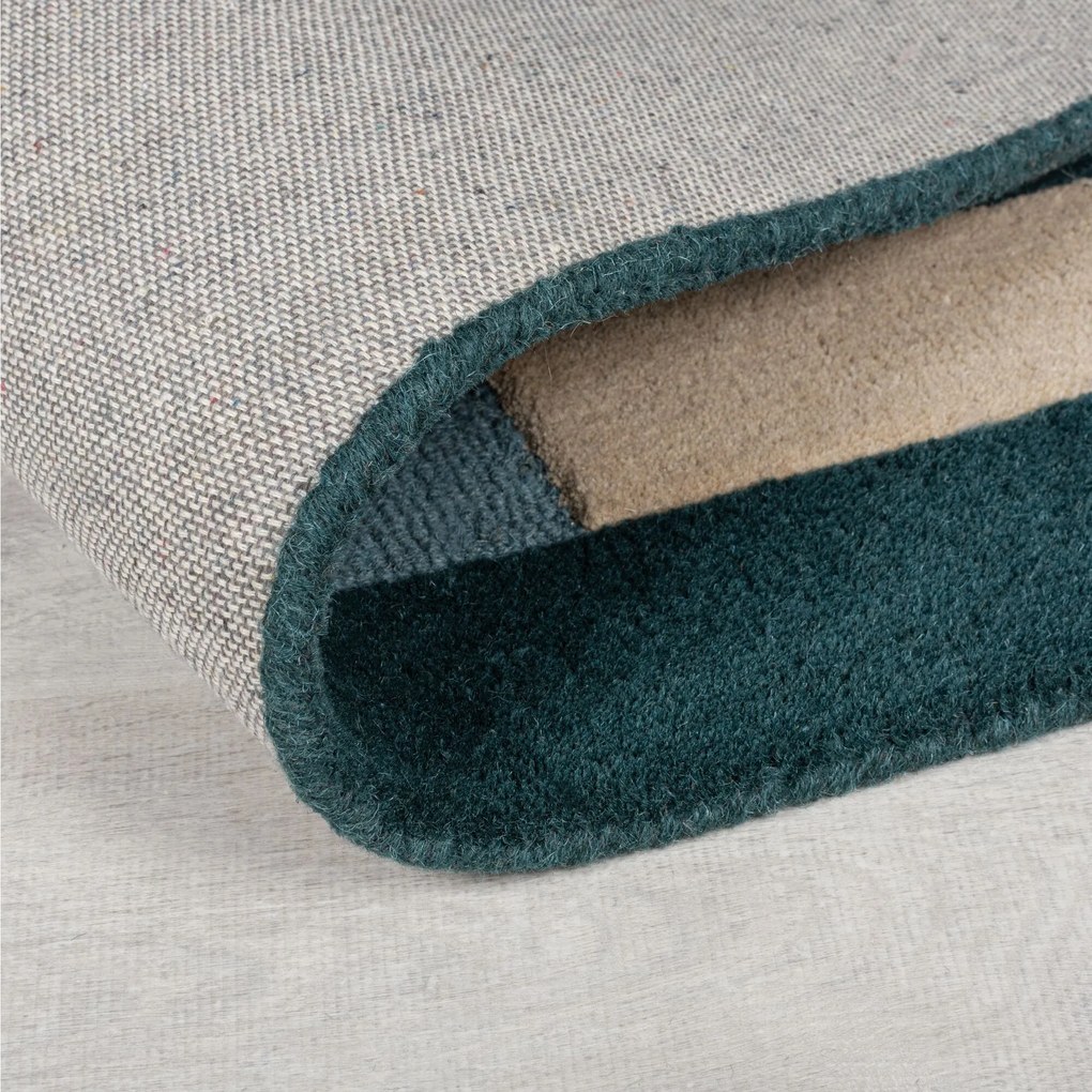 Ručne všívaný kusový koberec Abstract Labyrinth Shaped Green/Blue, 120x180, modrá, chodba / predsieň, Flair Rugs