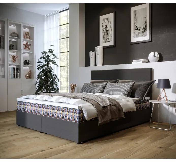 Manželská posteľ s úložným priestorom OTILIE - 180x200, tmavosivá