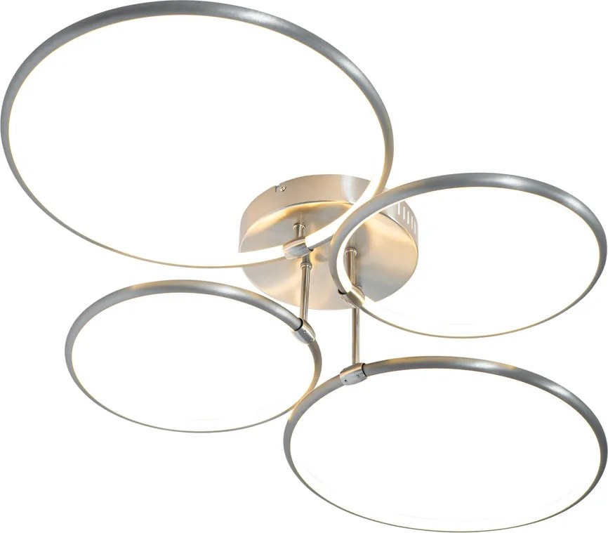 Oceľové stropné svietidlo vrátane LED 3-stupňovo stmievateľné 4-svetlo - Joaniqa