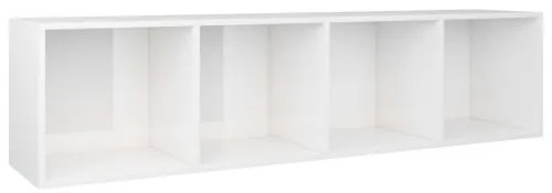 vidaXL Knižnica/TV skrinka biela 36x30x143 cm drevotrieska lesklá-