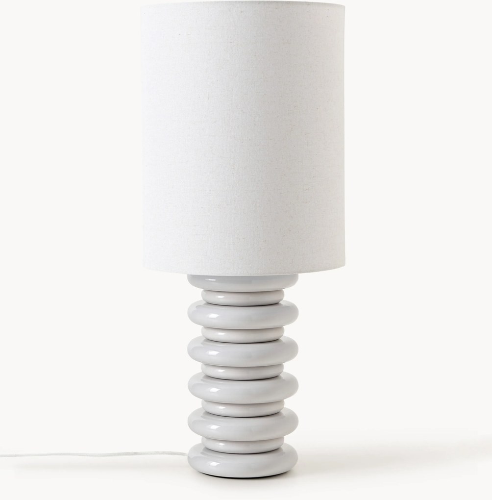 Veľká stolová lampa's dreveným podstavcom Nicolas