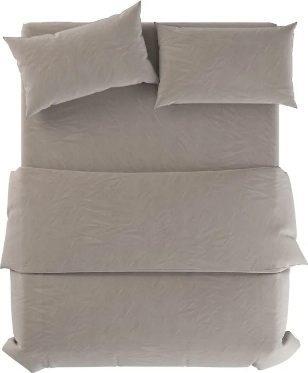 Svetlosivé/taupe ľanové obliečky na dvojlôžko 200x200 cm Natural – Native Natural