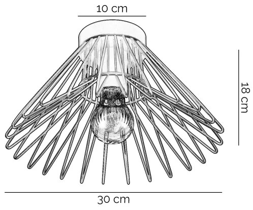 ONLI - Stropné svietidlo DUCCIO 1xE27/22W/230V pr. 30 cm čierna