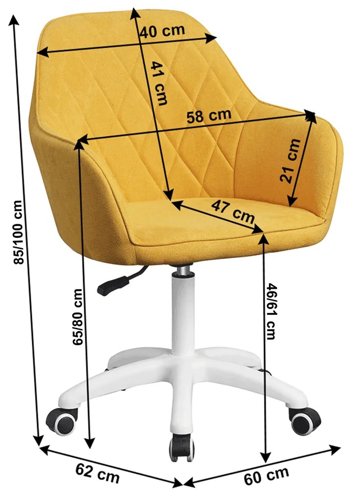 Kancelárske kreslo Santy - žltá / biela