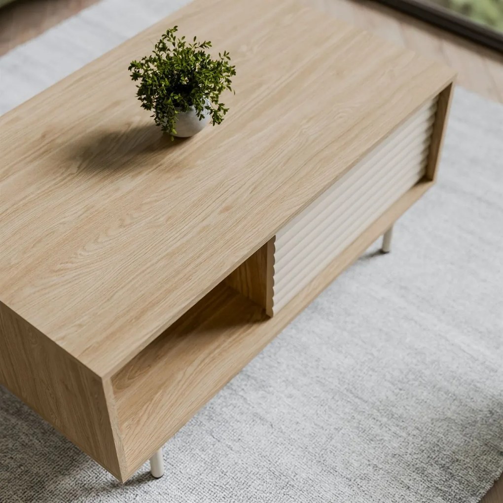 KONFERENČNÝ STOLÍK CELESTINO DUB + KAŠMÍR 100 cm