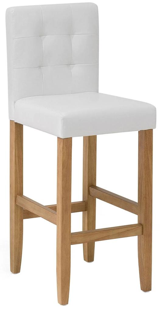 Sada 2 barových stoličiek z umelej kože biela MADISON Beliani