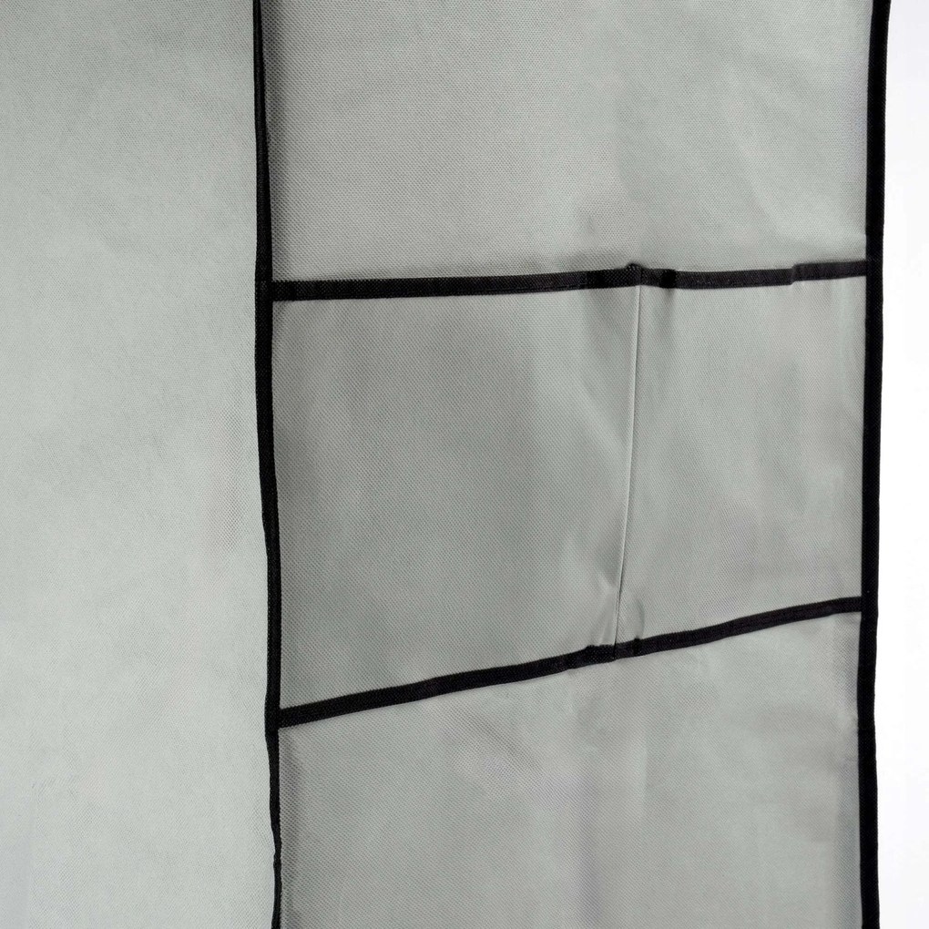 Látková šatníková skriňa s 8 policami CELINA sivá