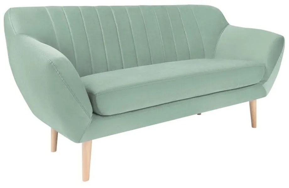 Mentolovozelená zamatová pohovka Mazzini Sofas Sardaigne, 158 cm