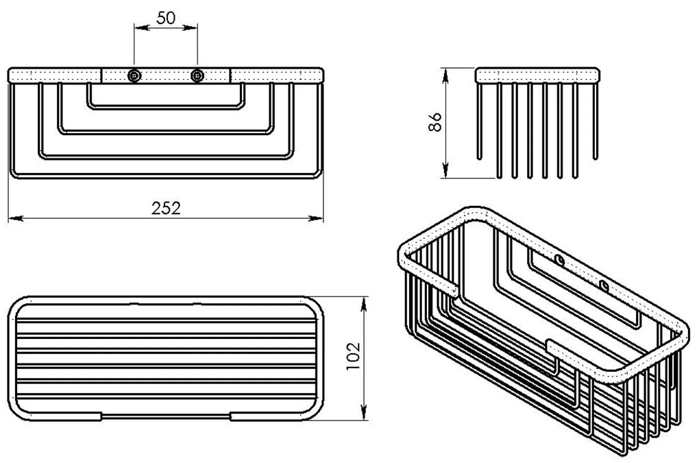 Gedy Gedy, SMART polica, 252x86x102mm, biela, 2419-02