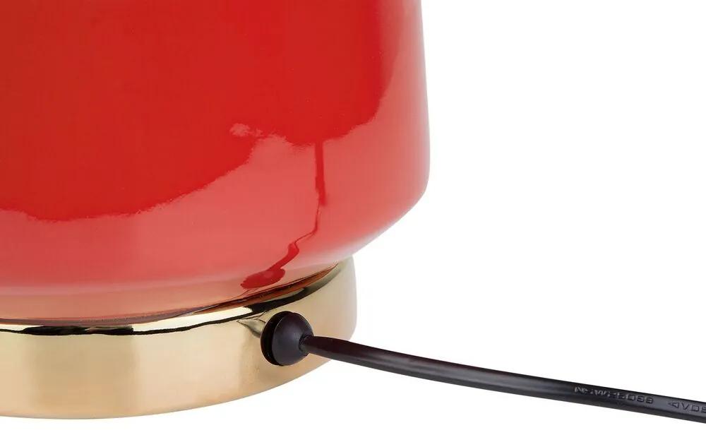 Červená stolná lampa TRIVERSA Beliani