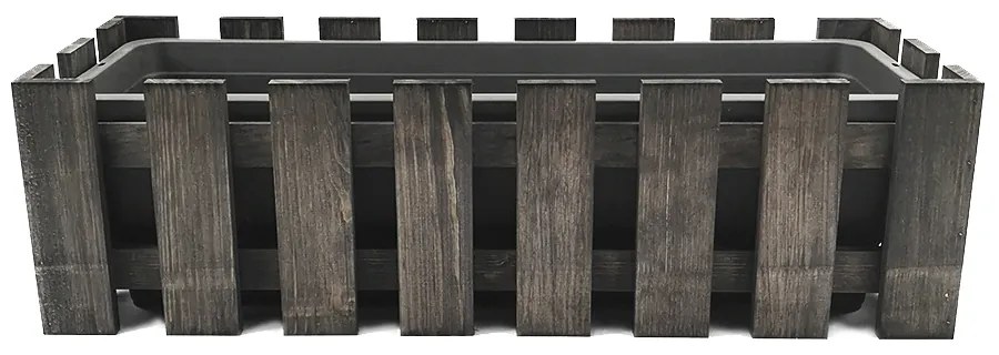 AMADEA Drevený obal na kvetináč tmavý, 62x21,5x18cm Český výrobok