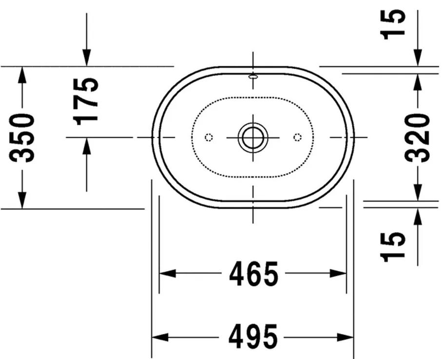 Duravit Forster - Umývadlová misa 495x350 mm, s prepadom, biela 0335500000