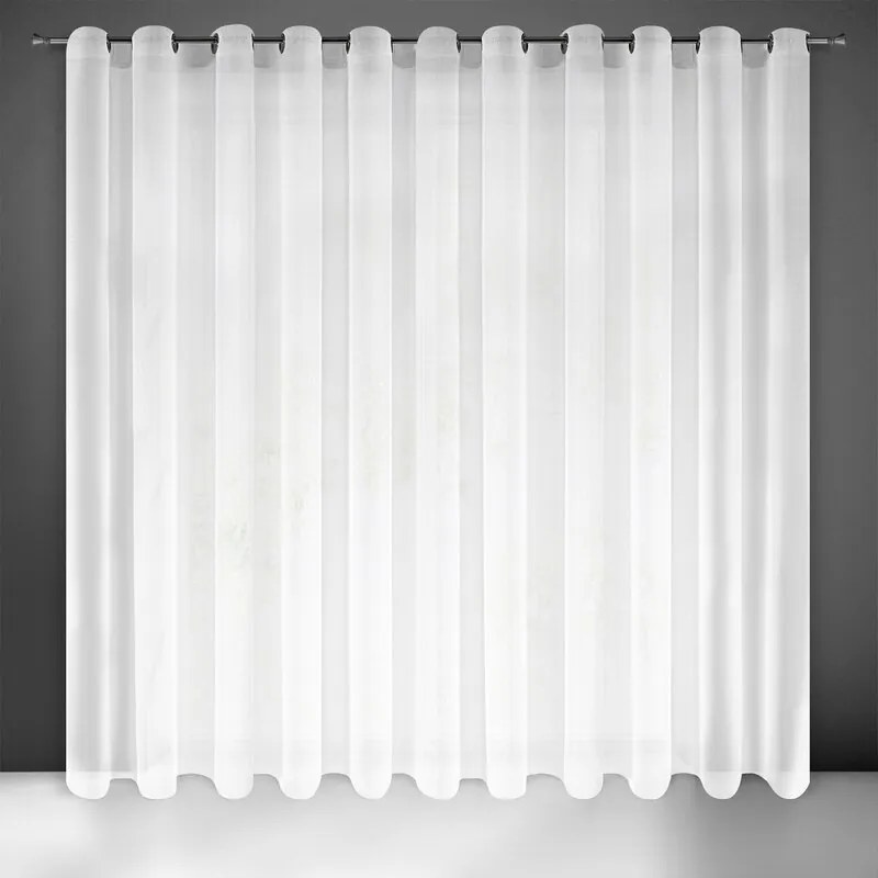 DECOREUM Jednofarebná záclona s mohérovou trblietavou niťou 350 cm x 250 cm biela 98830