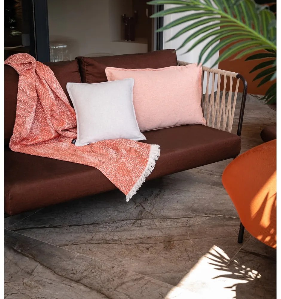 Červený pléd s podielom bavlny Euromant Dotty Diamond, 140 x 180 cm