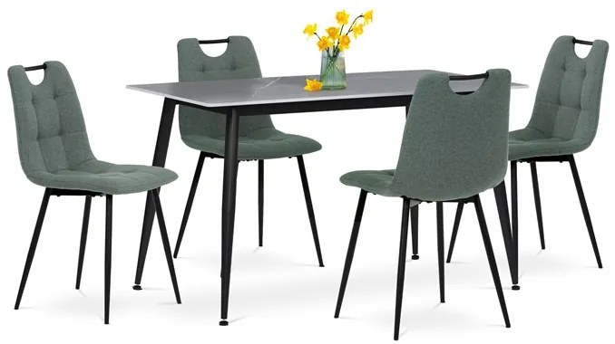 Autronic BONTEC Jedálenský set so 4 stoličkami, 130x70x76cm mramor, ASE-1001 GREY2 Farba: Šedá