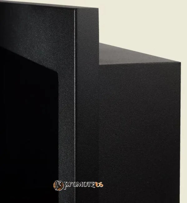 Závesný biokrb na stenu EOS ČIERNY MAT SO SKLOM 65x40x12