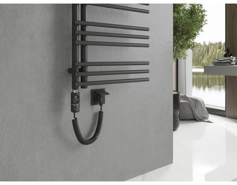 Mexen Neptun, elektrické vykurovacie teleso 1400 x 500 mm, 600 W, antracitová, W101-1400-500-2600-66