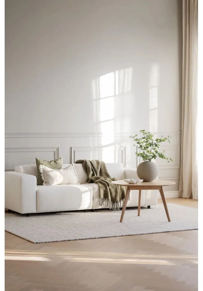 Okrúhly konferenčný stolík v dekore duba v prírodnej farbe 90x90 cm Yumi - Rowico