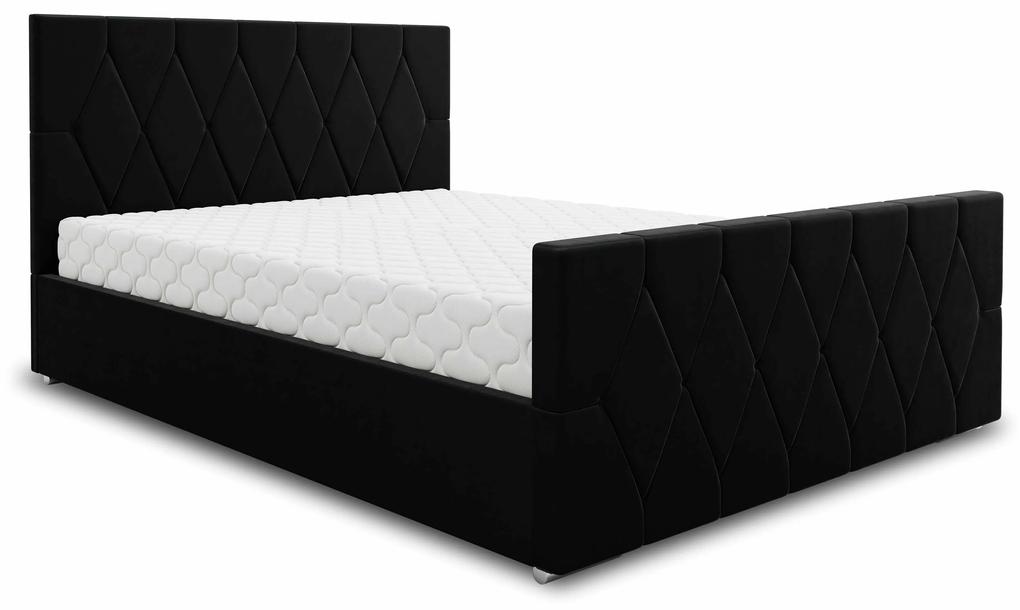 Manželská posteľ 180 cm Alex (čierna) (s roštom a úložným priestorom). Vlastná spoľahlivá doprava až k Vám domov. 1046787
